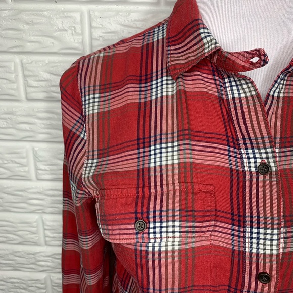 MADEWELL Ex-Boyfriend Shirt in Cherry Plaid - Picture 3 of 6